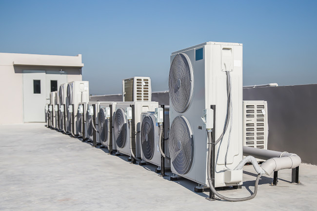 HVAC units on commercial rooftop